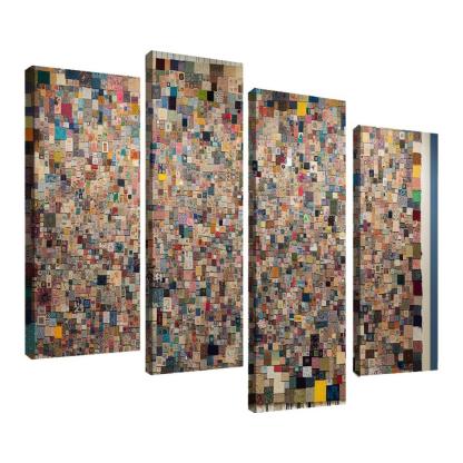Human Threads The Fabric of Interconnectedness 4 Piece HD Canvas Wall Art-Original Frame
