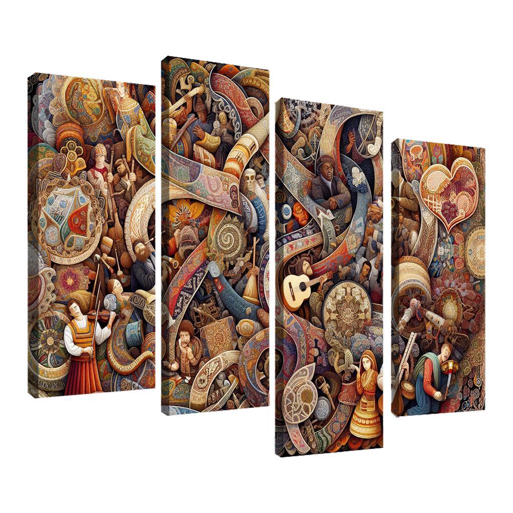 Threads Of Heritage Celebrating Cultural Diversity Multi-panel Paintings