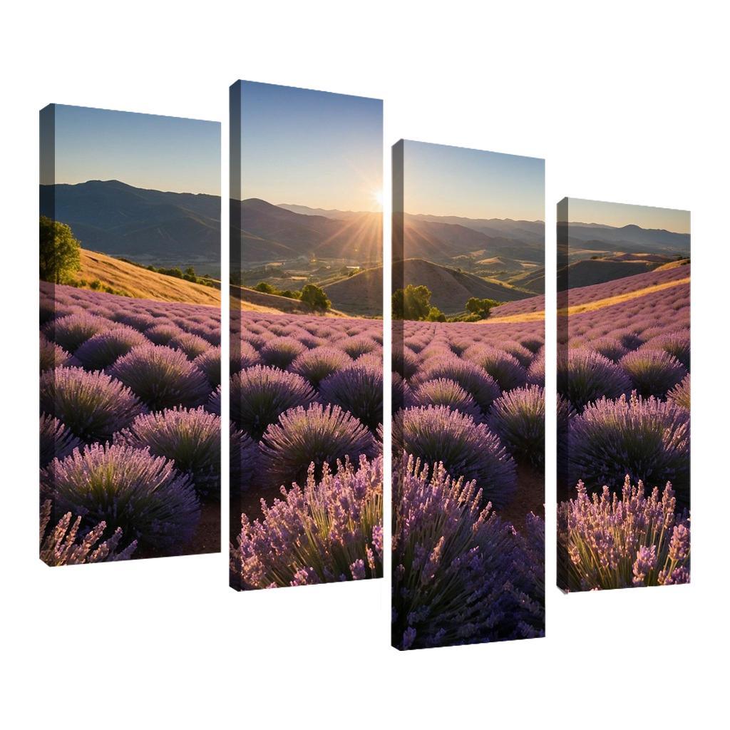 The Serene Valley Of Lavender Blooms Multi-panel Paintings
