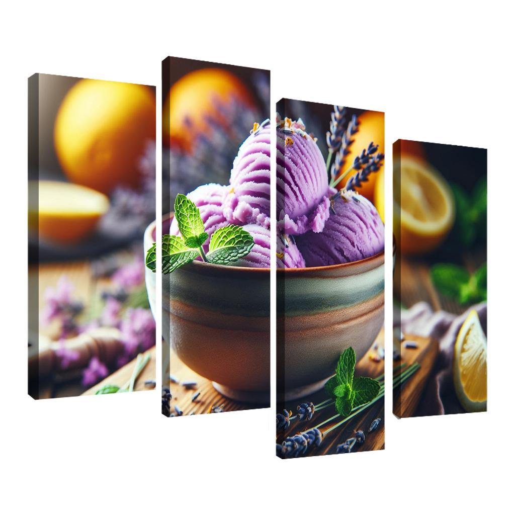 Lavender Lemonade Sorbet 4 Piece HD Canvas Wall Art-Original Frame