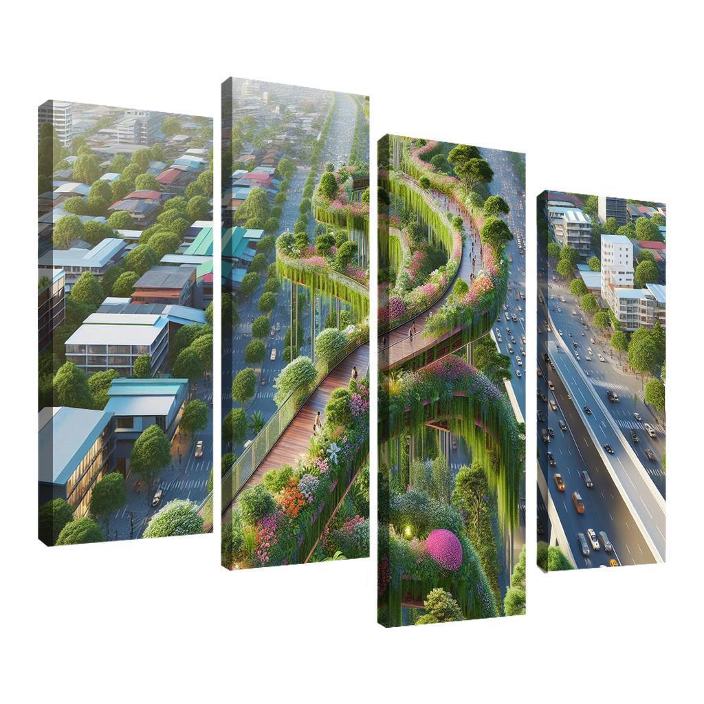 Elevated Green Walkways Custom Paintings Frame