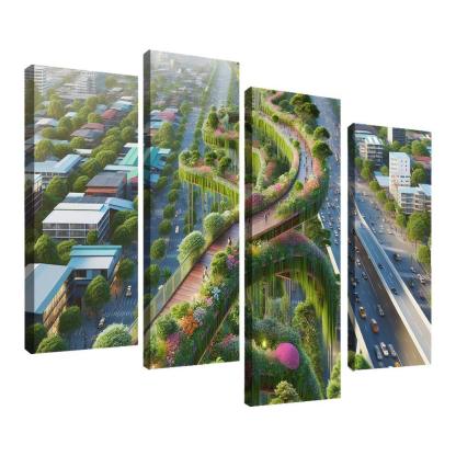 Elevated Green Walkways Custom Paintings Frame