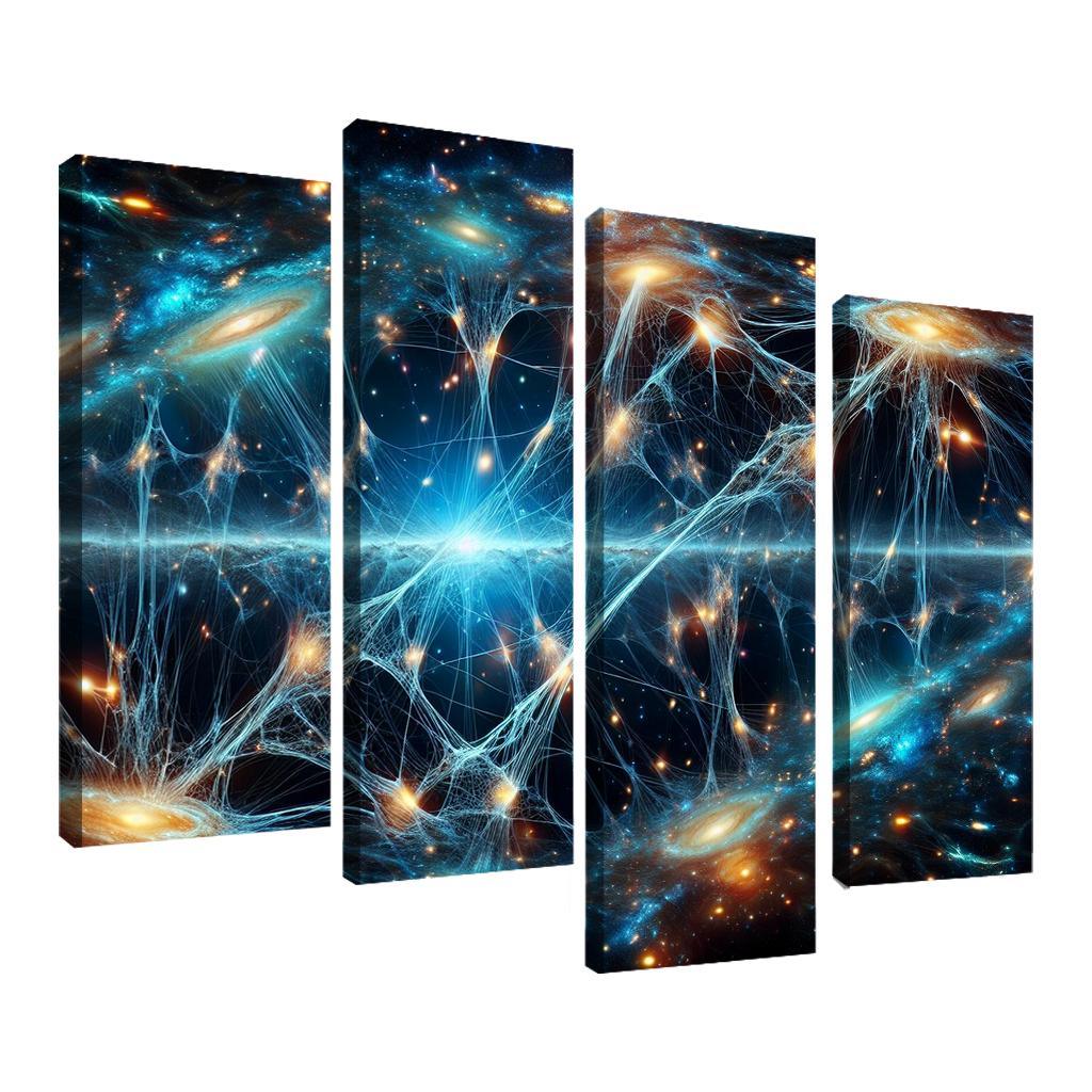 The Unveiling of the Cosmic Web 4 Piece HD Canvas Wall Art-Original Frame