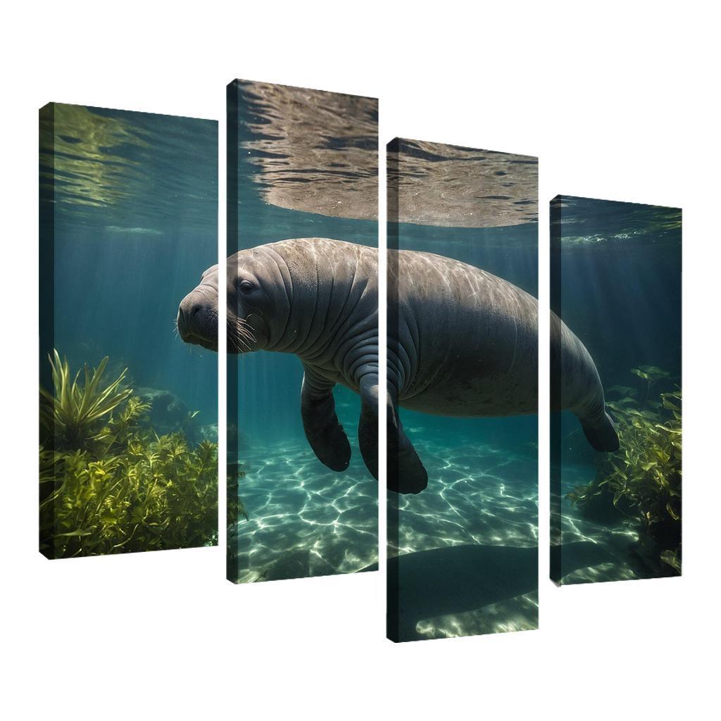 The Mysterious Manatee Gentle Giant Of The Waters Modern Paintings Frame