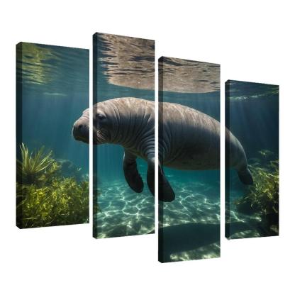 The Mysterious Manatee Gentle Giant Of The Waters Modern Paintings Frame