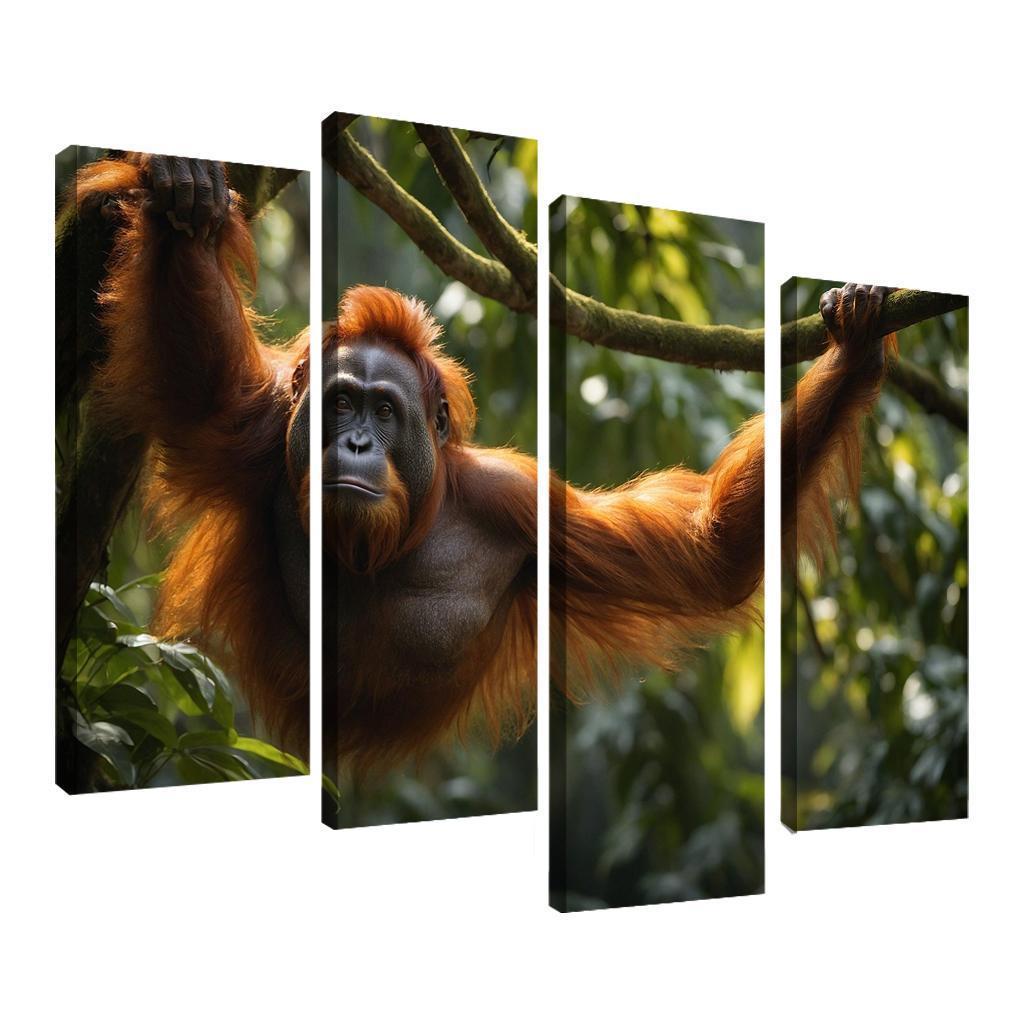 The Striking Bornean Orangutan The Gentle Giant Of The Jungle Modern Paintings Frame