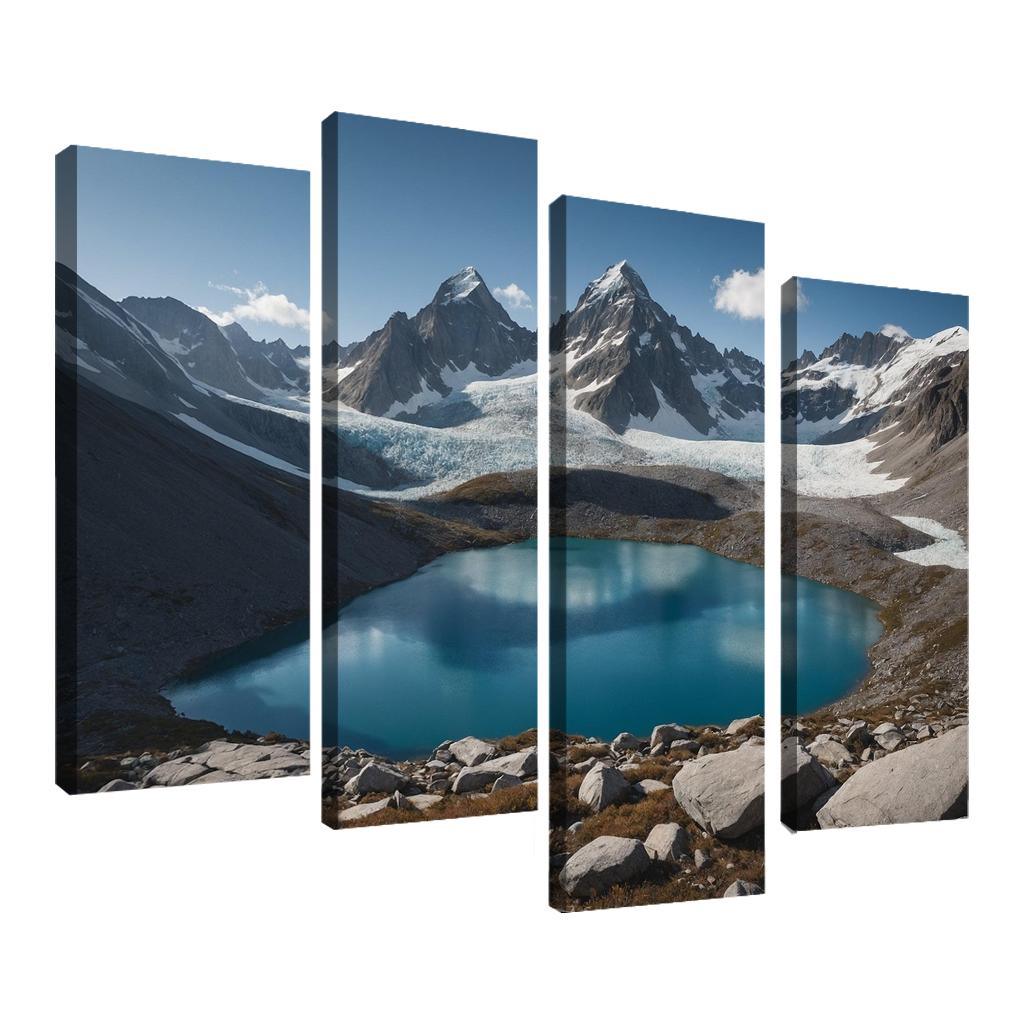 The Majestic Peaks Of Glacier Ridge Modern Paintings Frame
