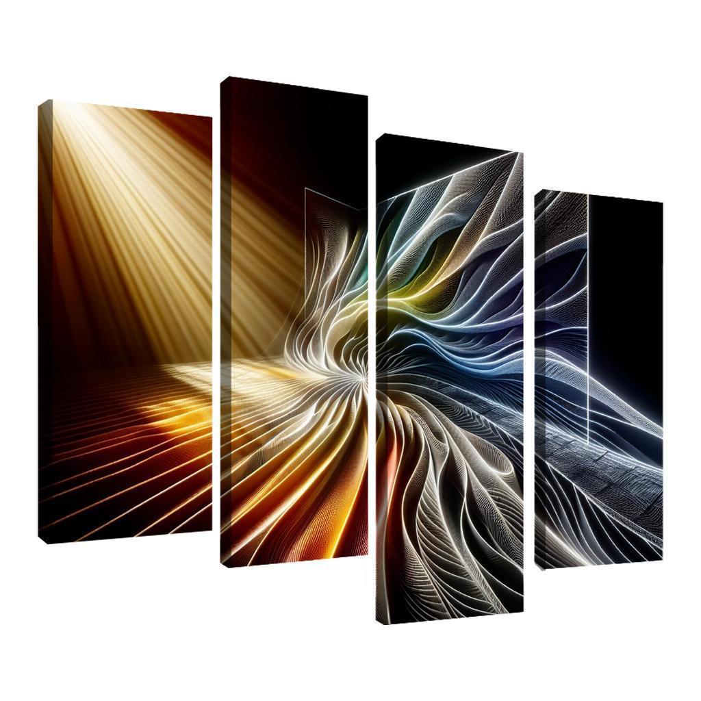 Choreography of Light and Shadow 4 Piece HD Canvas Wall Art-Original Frame