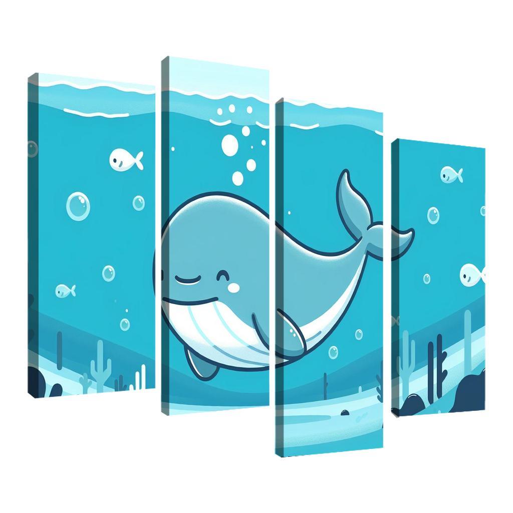 Friendly Whale Modern Paintings Frame