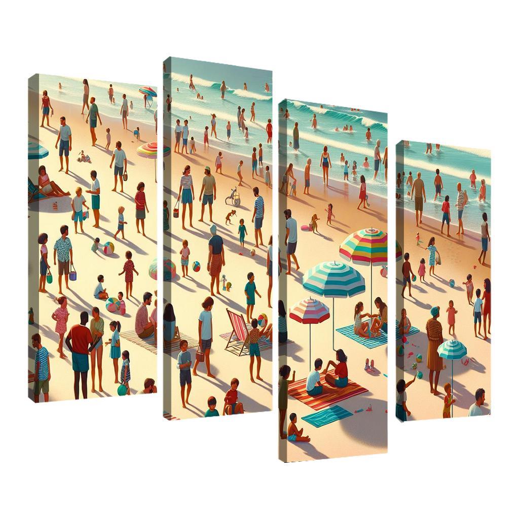 Ocean Breeze Beach A Family Escape Canvas Paintings Frame