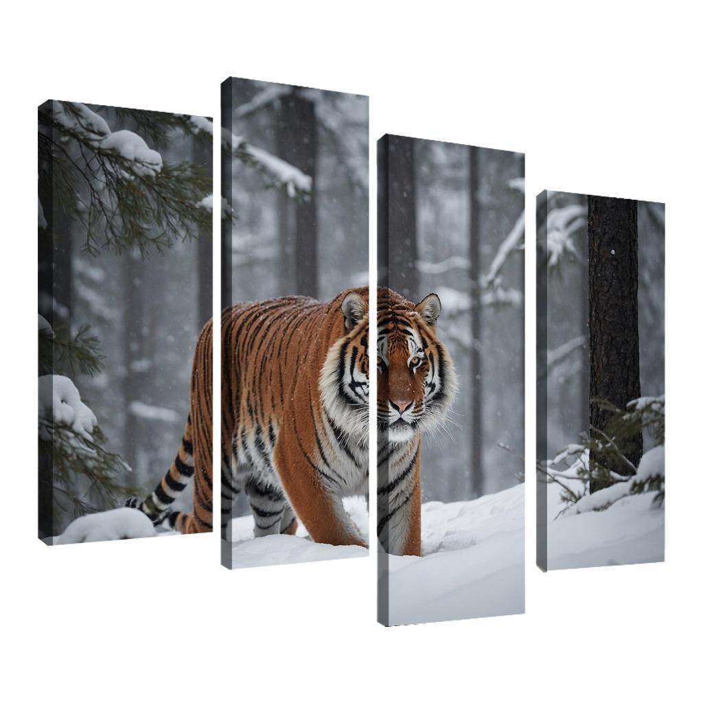 The Powerful Siberian Tiger The Forest's Ghost Canvas Paintings Frame