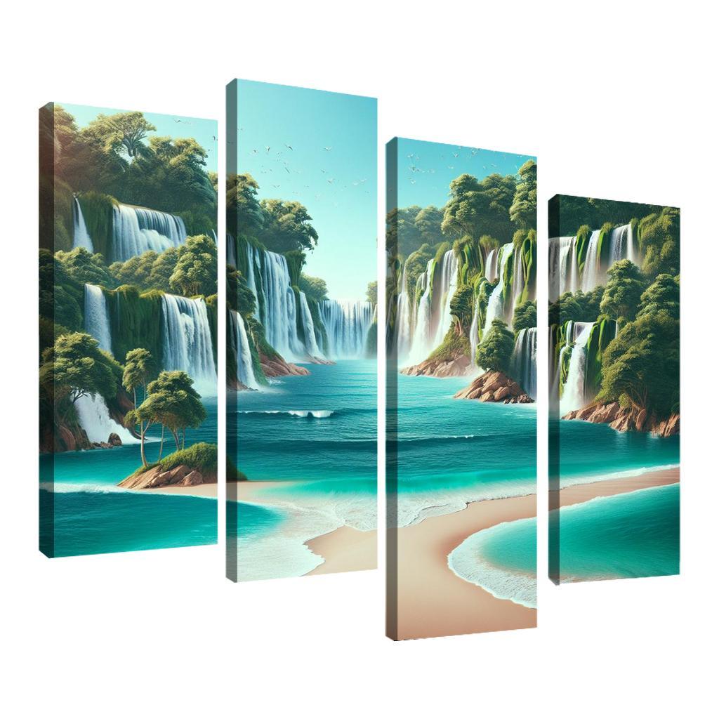 Secret Waterfalls Beach A Hidden Oasis Canvas Paintings Frame
