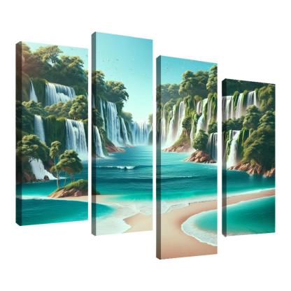 Secret Waterfalls Beach A Hidden Oasis Canvas Paintings Frame