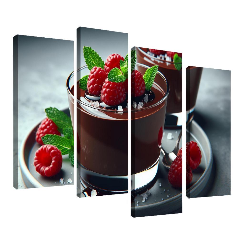 Chocolate Avocado Mousse 4 Piece HD Canvas Wall Art-Original Frame