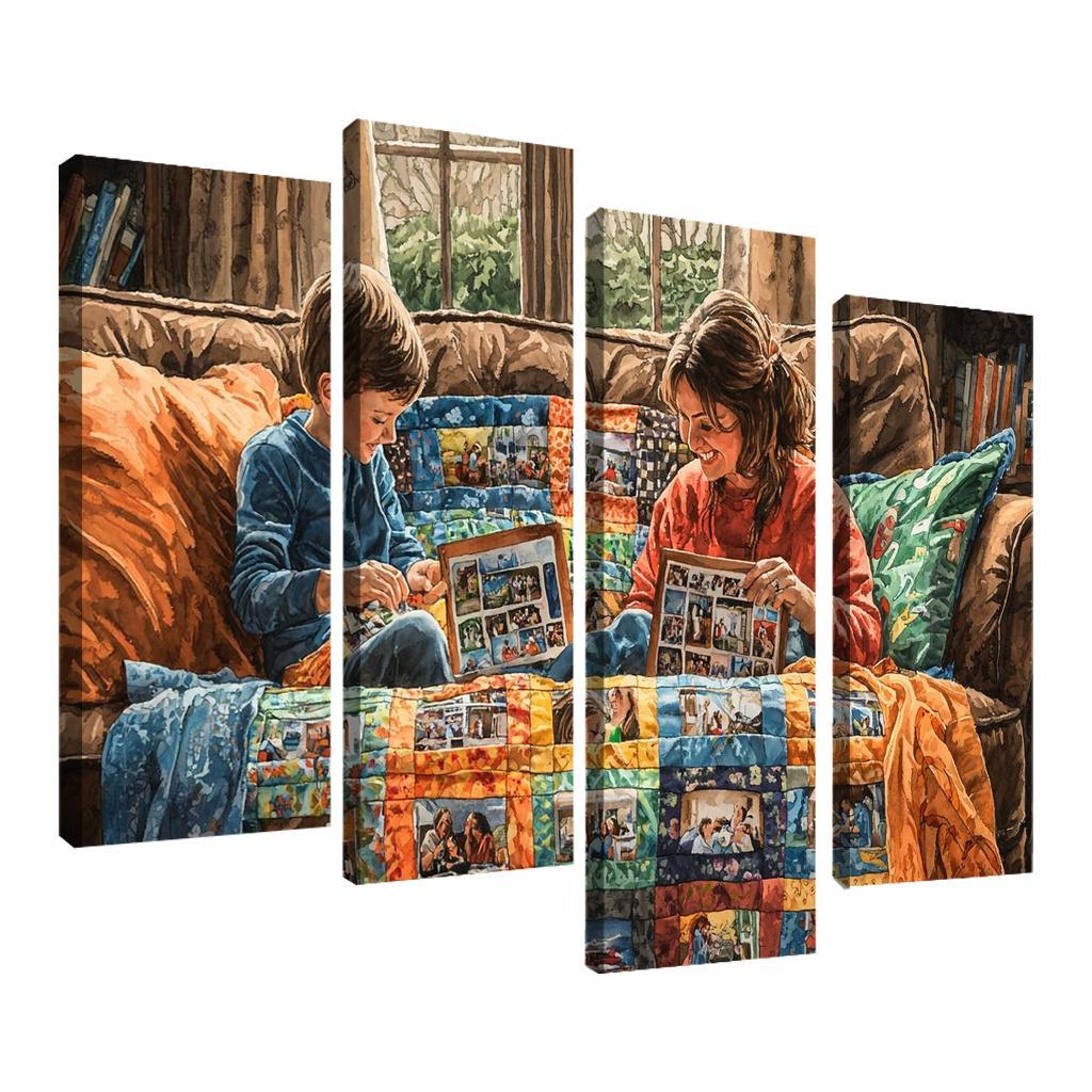 The Quilt Of Memories A Mothers Heartfelt Fabric One-piece Frames