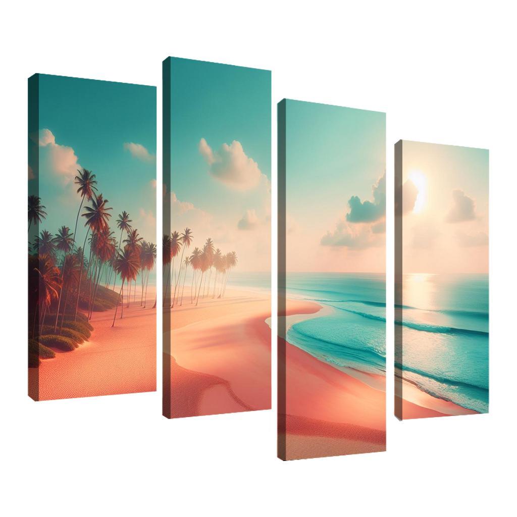 Peach Oasis Relaxing Island Vibes Premium Artwork Frames