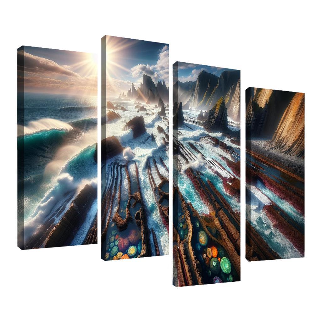 Rocky Shoreline Nature's Artistry Custom Paintings Frame