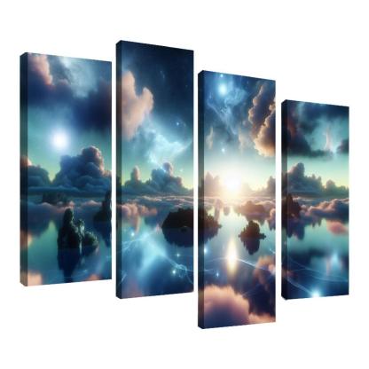 The Dreamweaver's Sanctuary 4 Piece HD Canvas Wall Art-Original Frame