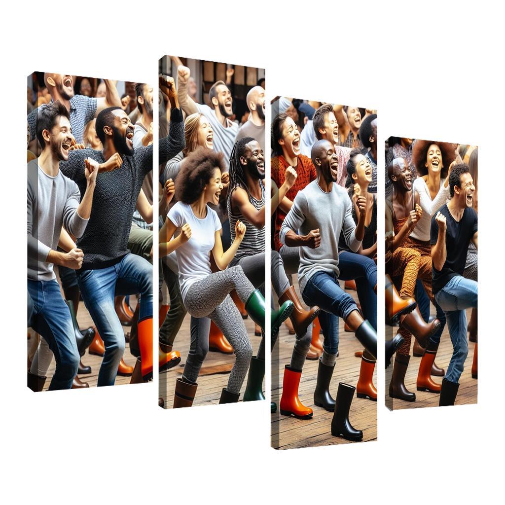 Gumboot Dance The Rhythmic Voice Of South Africa Modern Paintings Frame
