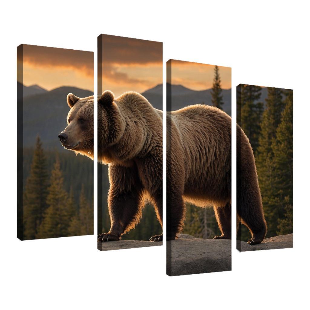 The Imposing Grizzly Bear In The Wilderness Canvas Paintings Frame