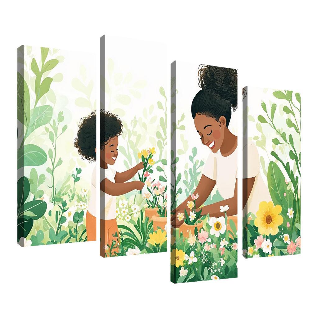 The Blossoming Path A Mothers Nurturing Journey Canvas Paintings Frame