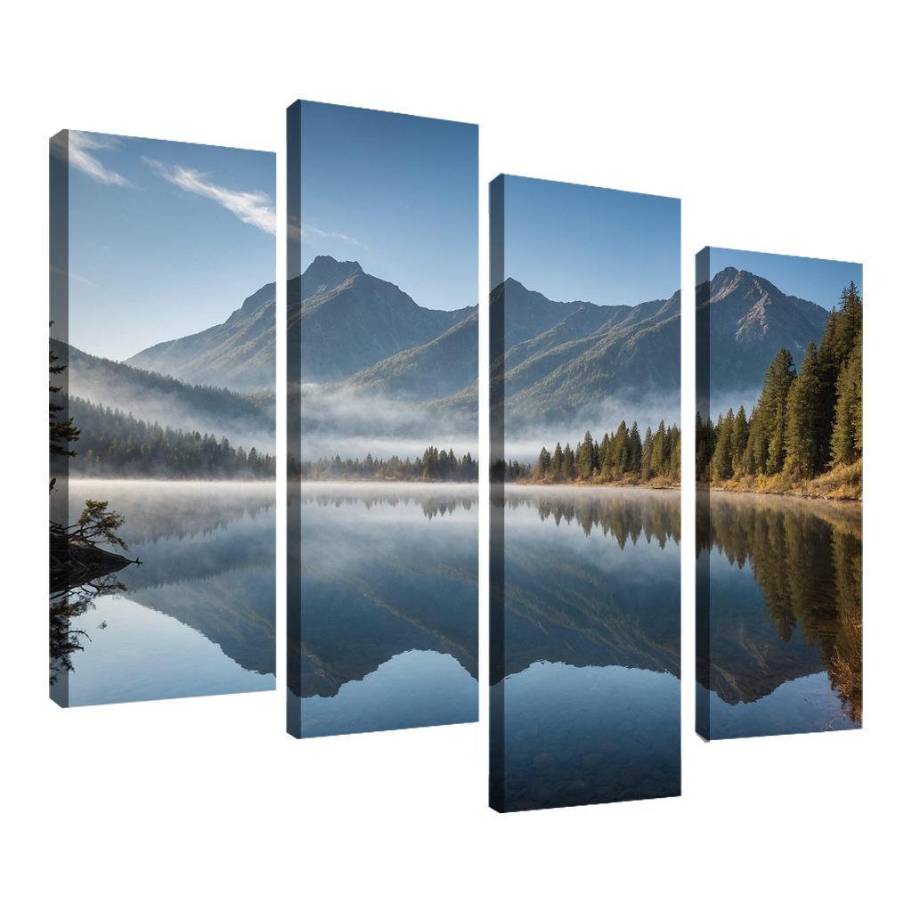The Celestial Splendor Of Mountain Reflections Oil Paintings Frame