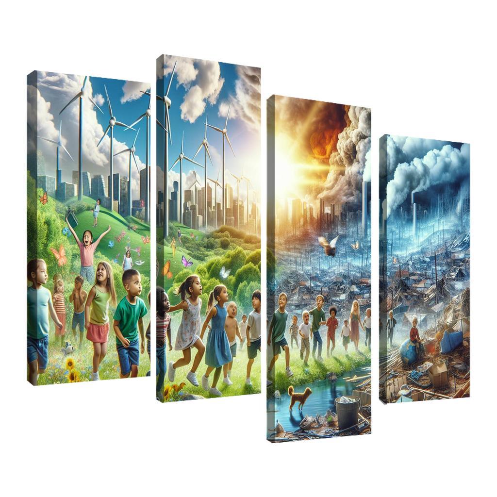 Future Generations Advocating For Climate Action Multi-panel Paintings