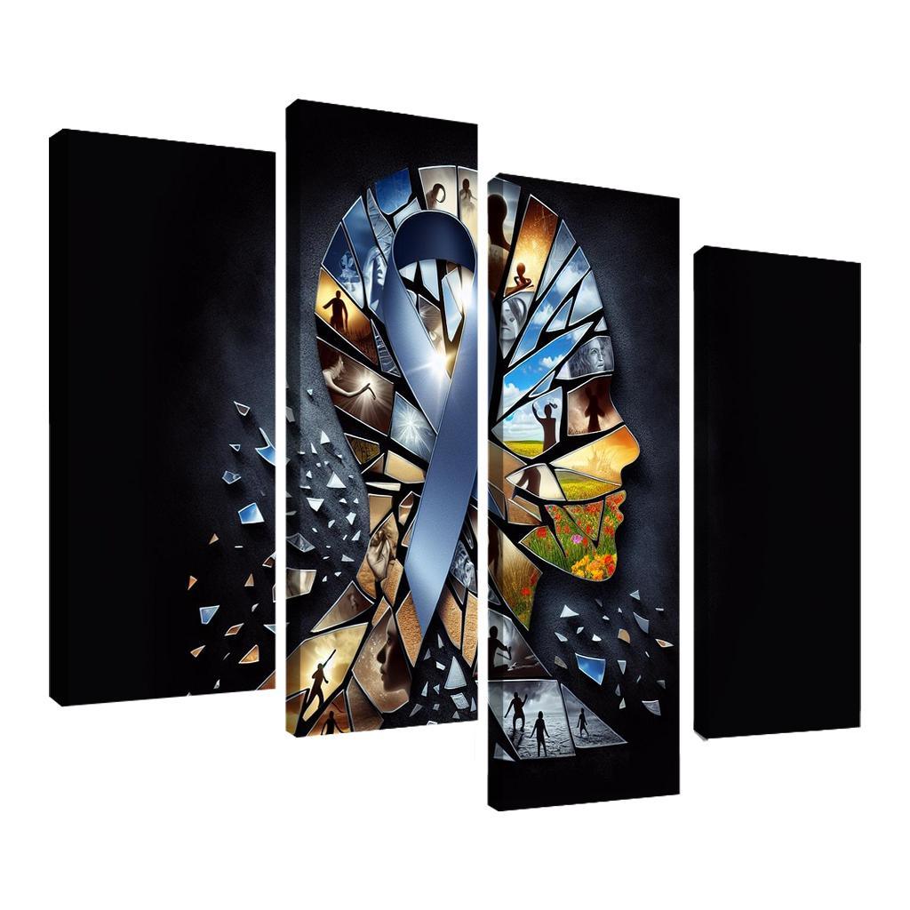 Shattered Silence Advocating for Survivors of Violence 4 Piece HD Canvas Wall Art-Original Frame