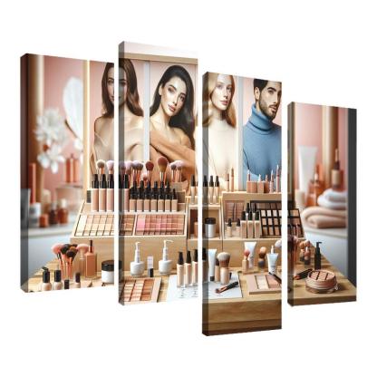 Interactive Beauty Customizable Products 4 Piece HD Canvas Wall Art-Original Frame