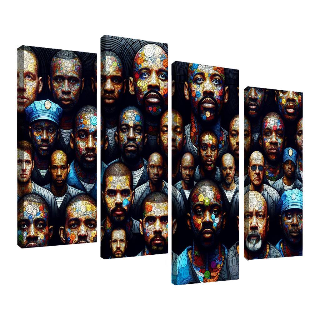 Echoes of Silence The Plight of the Incarcerated 4 Piece HD Canvas Wall Art-Original Frame