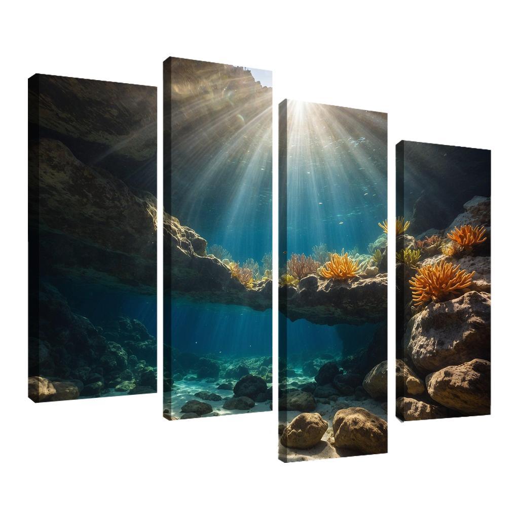 The Inspiring Depths Of Crystal Clear Waters Multi-panel Paintings