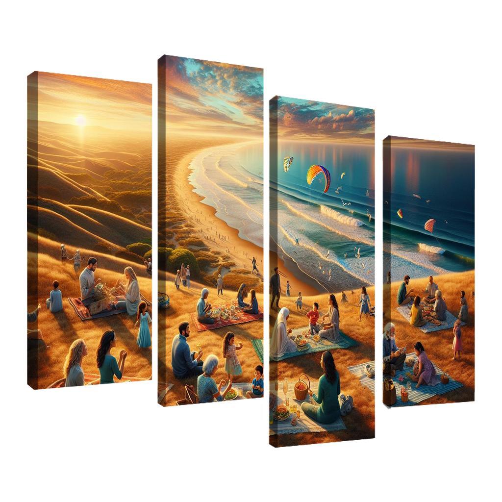 Bayside Retreat Scenic Picnic Spot Multi-panel Paintings