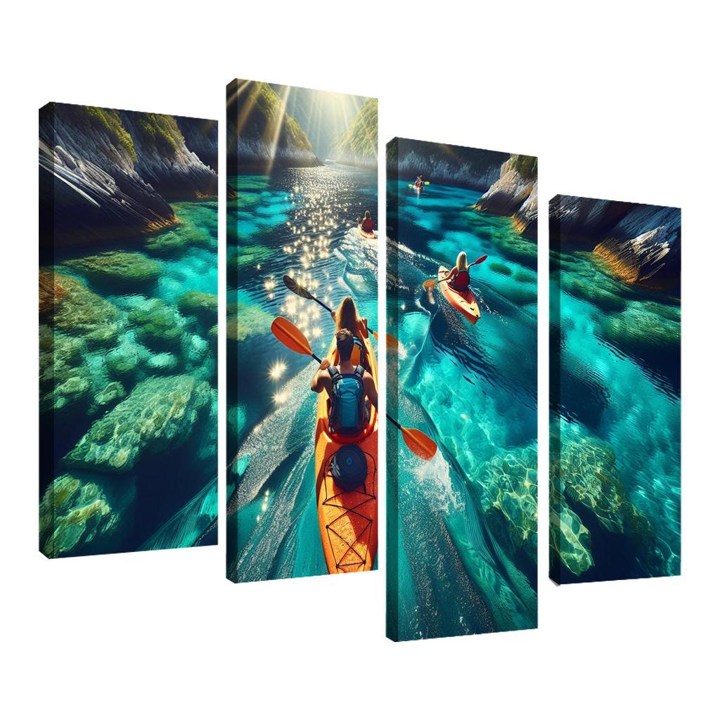 Glistening Waters Kayaking Paradise Abstract Paintings Frame