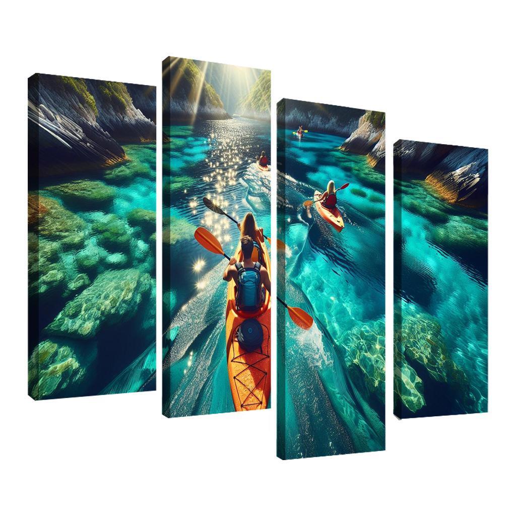 Glistening Waters Kayaking Paradise Abstract Paintings Frame