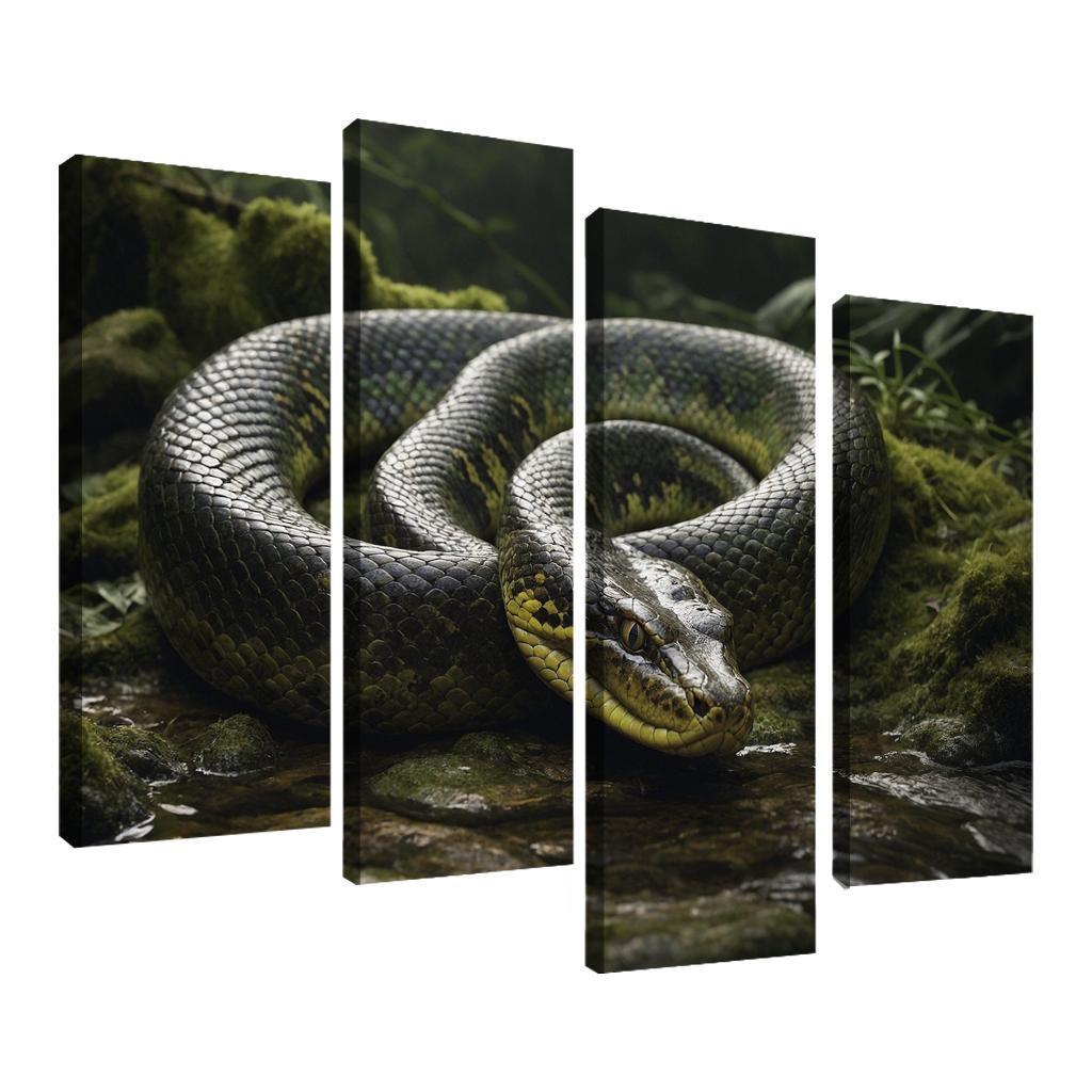 The Mysterious Green Anaconda Giant Of The Swamps Canvas Paintings Frame