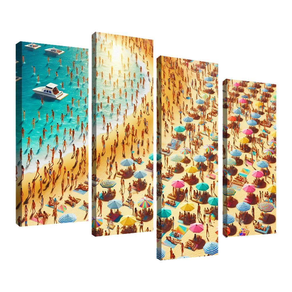 Sunny Isle Vibrant Beach Party Hub Premium Artwork Frames