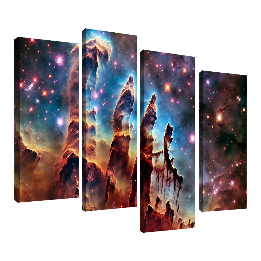 The Majestic Pillars of Creation 4 Piece HD Canvas Wall Art-Original Frame