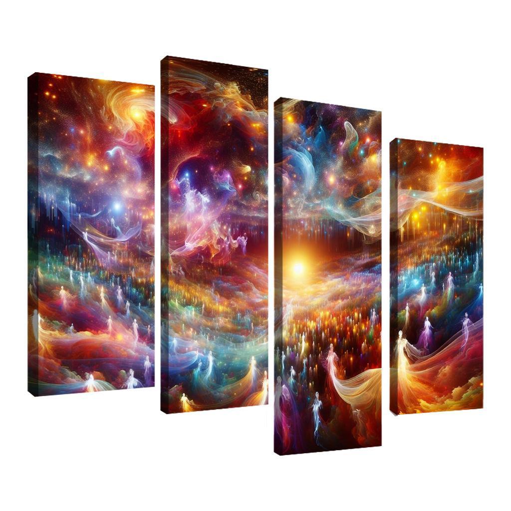 The Luminous Expanse 4 Piece HD Canvas Wall Art-Original Frame
