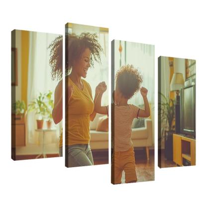 Dancing Through Life A Mother's Joyful Spirit Canvas Paintings Frame