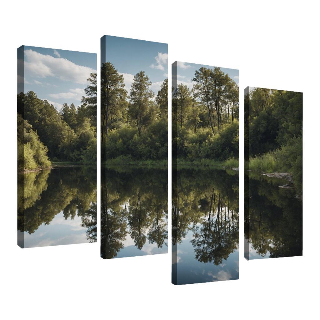 The Tranquil Reflection Of Jade Lake Modern Paintings Frame