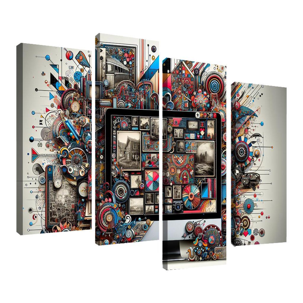 Digital Scrapbooking Preserving Memories Creatively 4 Piece HD Canvas Wall Art-Original Frame