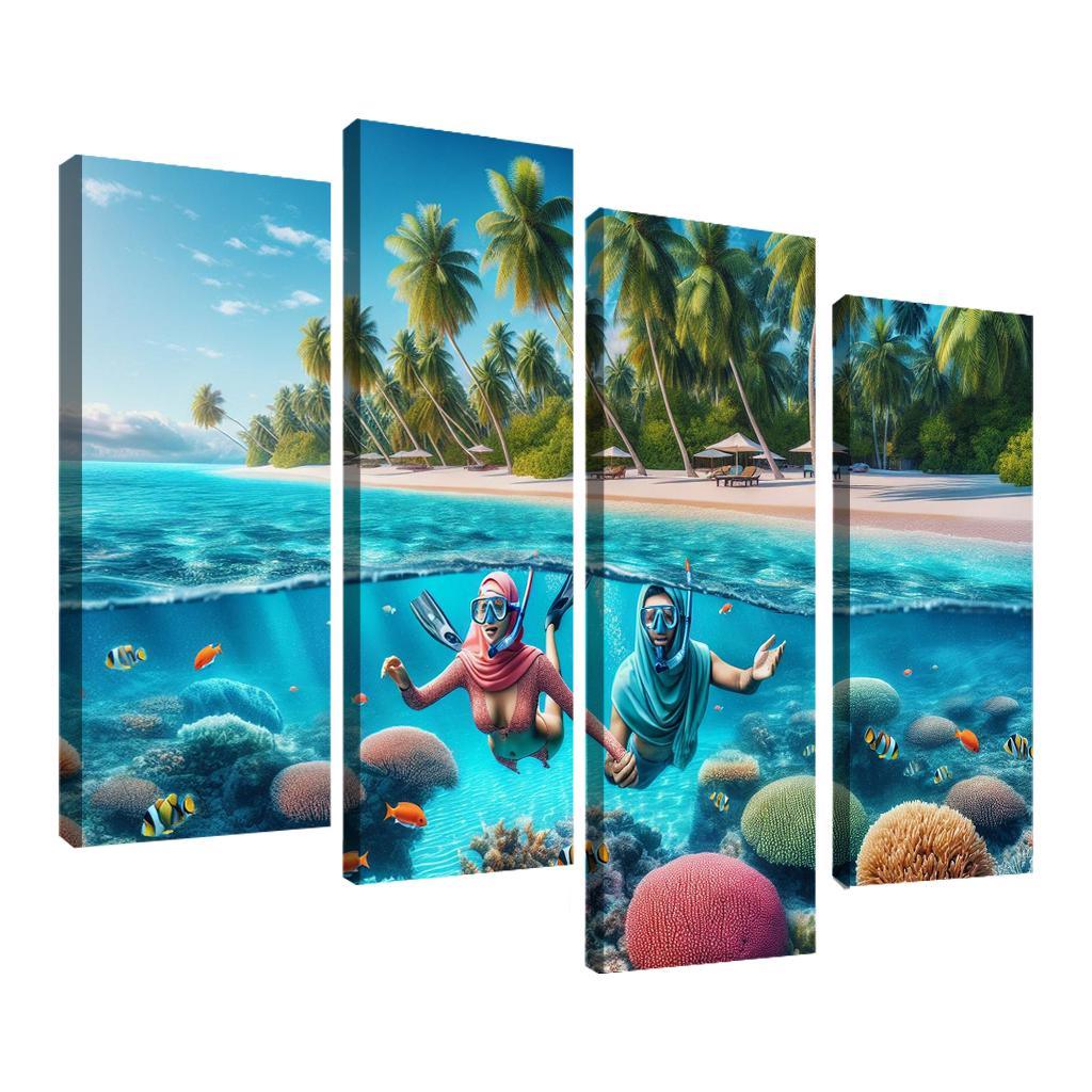 Coral Sands Sanctuary Modern Paintings Frame