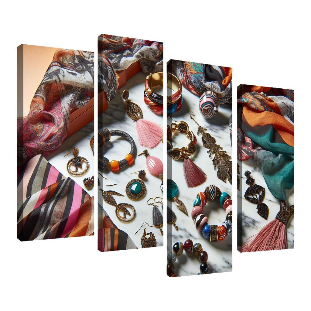 Artistic Accessories Statement Pieces 4 Piece HD Canvas Wall Art-Original Frame