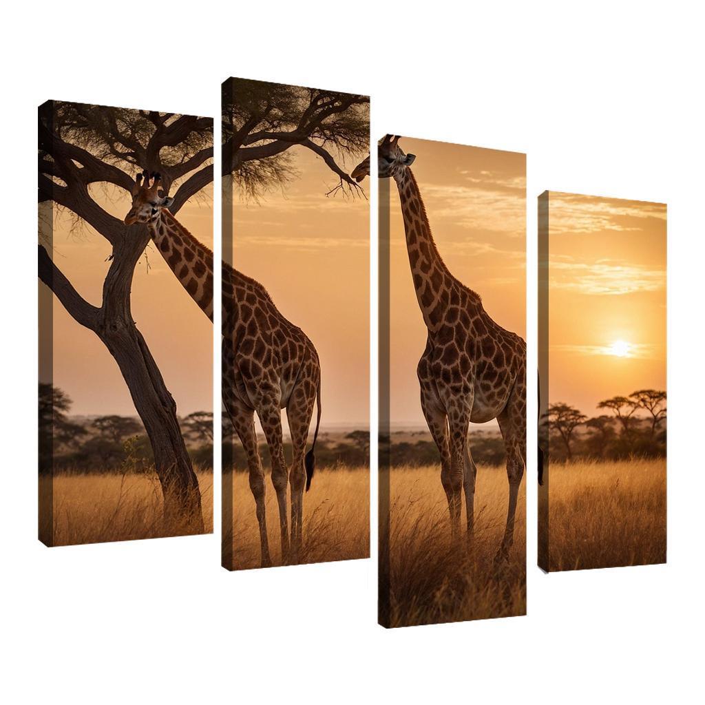 The Elegant Giraffe Towering Wonder Of The Savannah Modern Paintings Frame