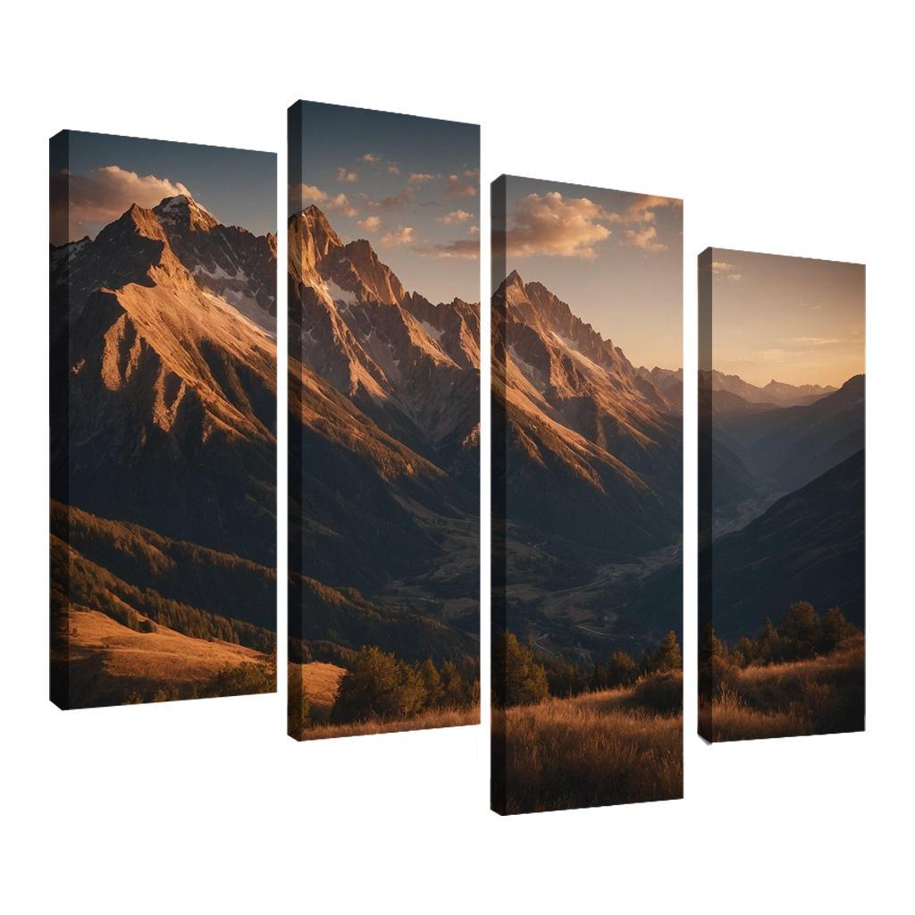 The Soft Glow Of Evening Mountain Shadows Oil Paintings Frame