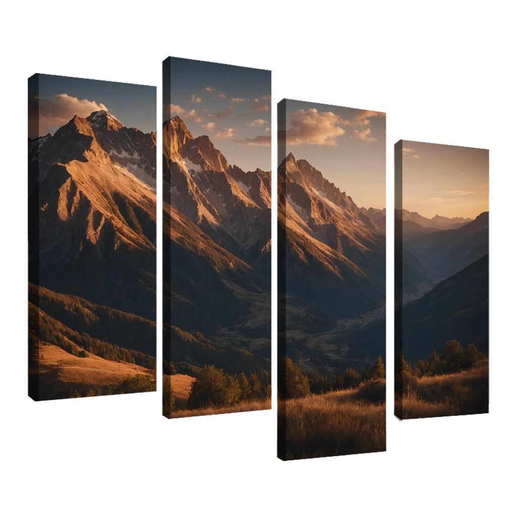 The Soft Glow Of Evening Mountain Shadows Oil Paintings Frame