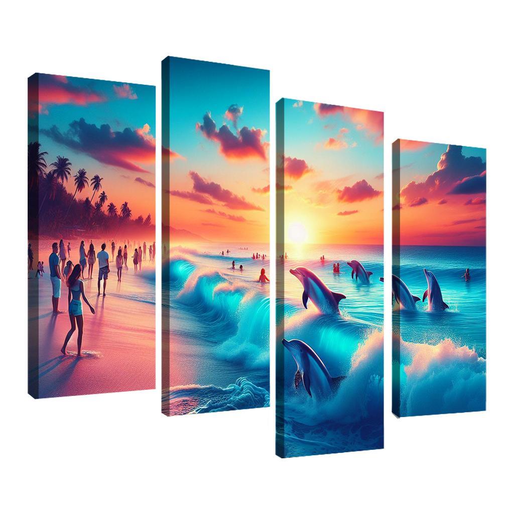 Cerulean Bliss Sunset And Wildlife Watching Premium Artwork Frames