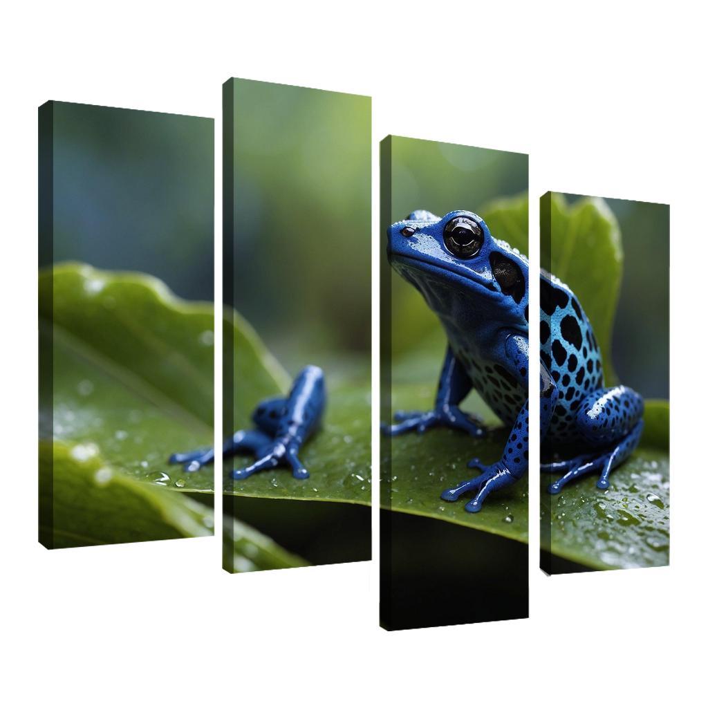 The Enigmatic Blue Poison Dart Frog Canvas Paintings Frame