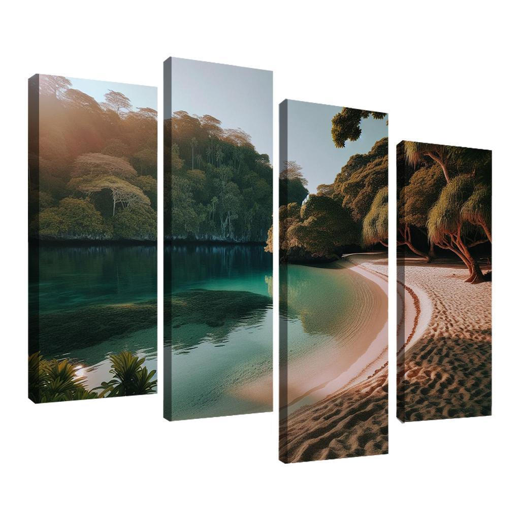 Lagoon Bliss Tranquil Waters For Reflection Abstract Paintings Frame