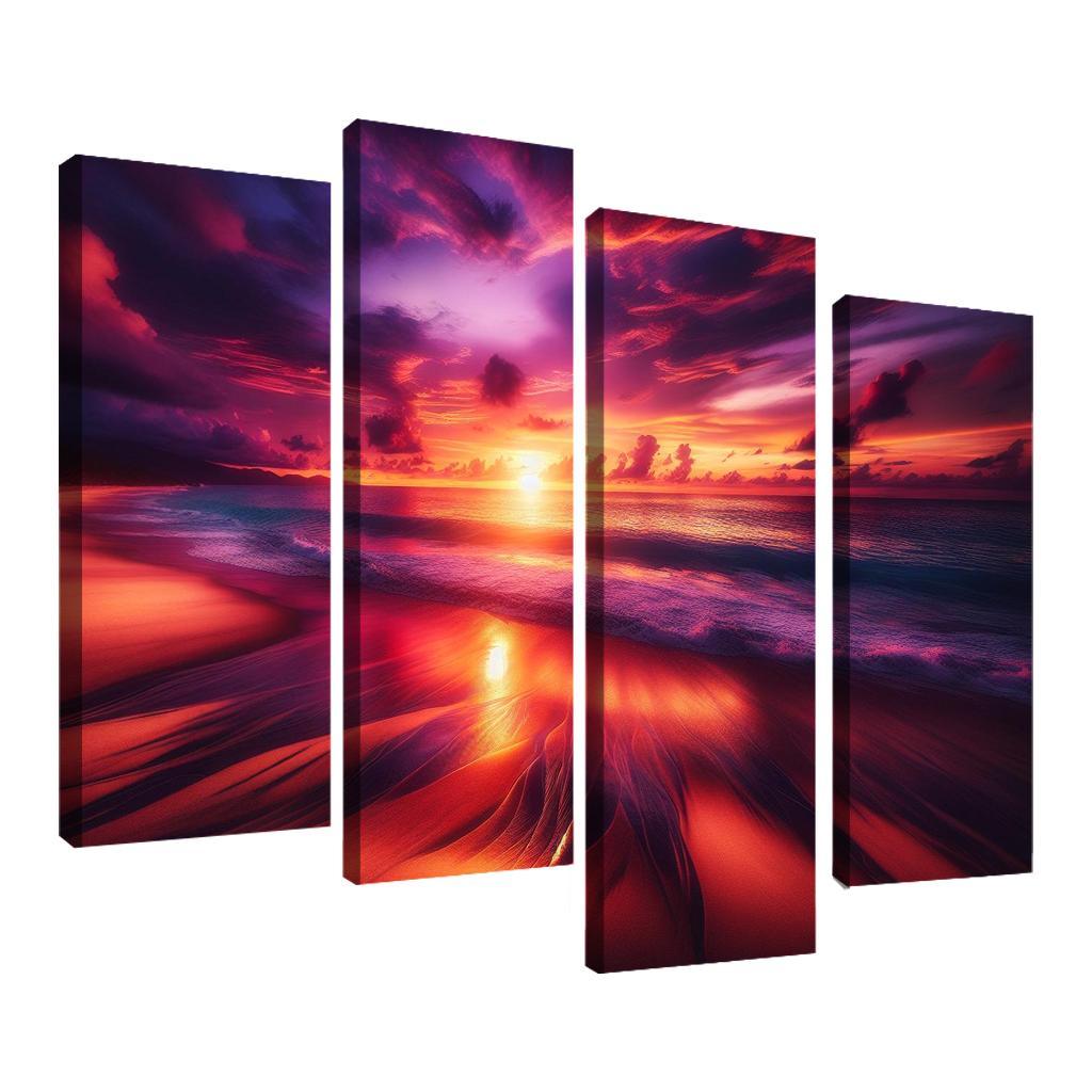 Sunset Viewpoint Beach Modern Paintings Frame